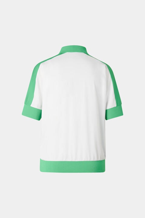 Arabell Functional Short-Sleeved Top In White/Green