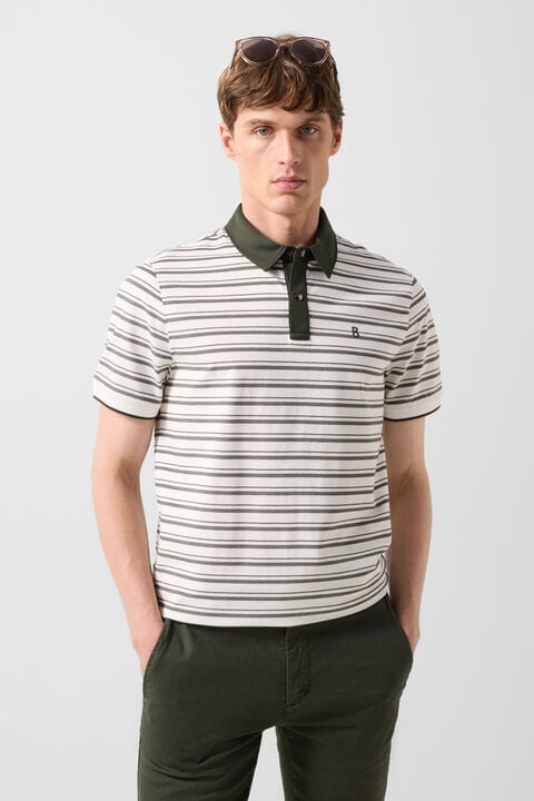 Timo Polo Shirt In Dark Green/Off-White
