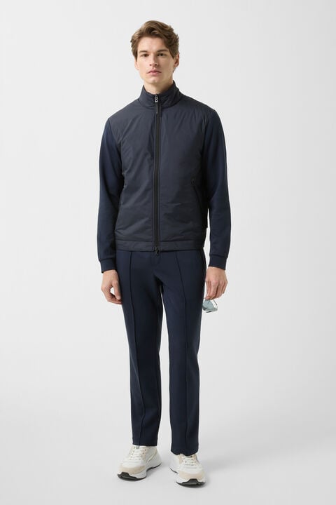 Rover Hybrid Jersey Jacket In Navy Blue
