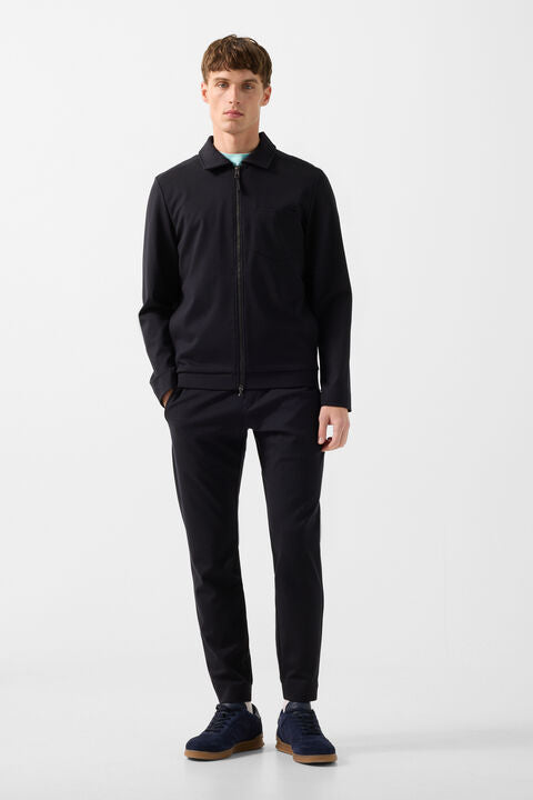 Ringo Jersey Jacket In Navy Blue
