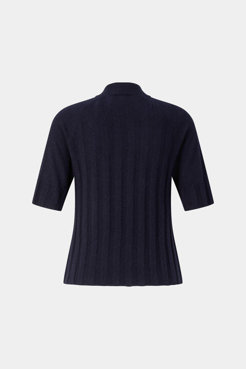 Virgin Wool Cashmere Shirt Tina In Navy Blue