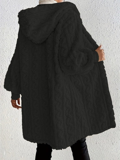 Women's Plush Fleece Soft Midi-Length Jacket with Pockets (Buy 2 Free Shipping)