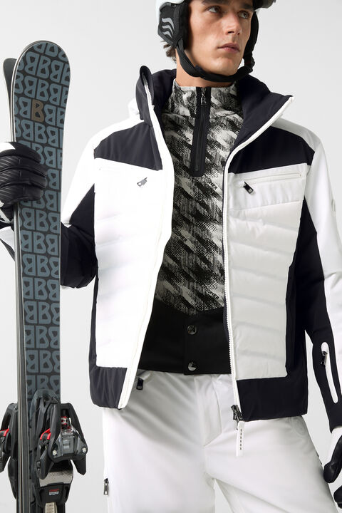 Feliks Down Ski Jacket In White/Black