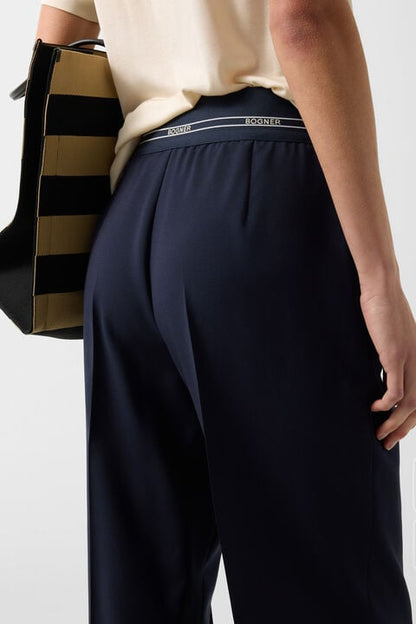 Terry Virgin Wool Trousers In Navy Blue