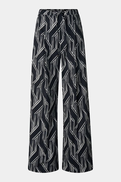 Pleated Trousers Gina In Navy Blue/White