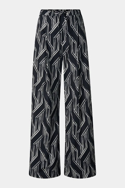 Pleated Trousers Gina In Navy Blue/White