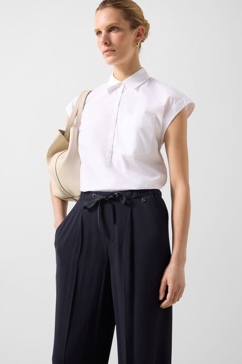 Pleated Trousers Gina In Navy Blue