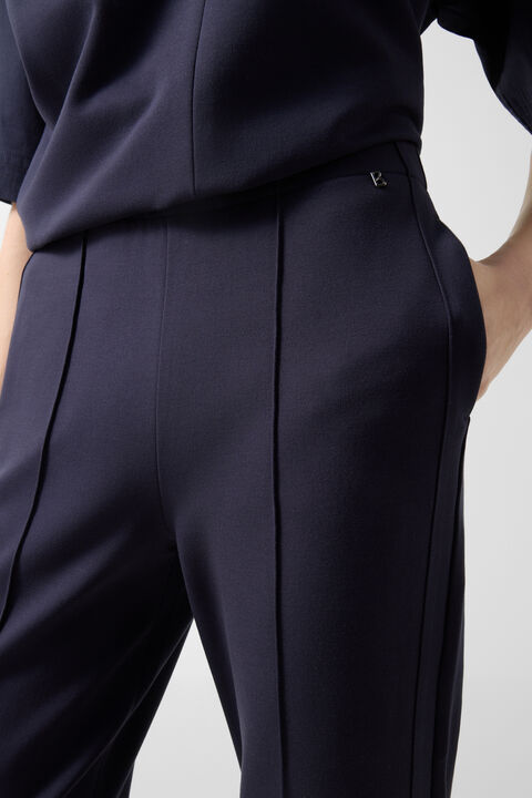 Penny Jersey Trousers In Navy Blue