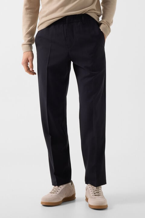 Marcus virgin wool trousers in Navy blue