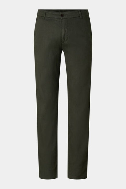 Linen Mix Chinos Riley Casual In Olive Green