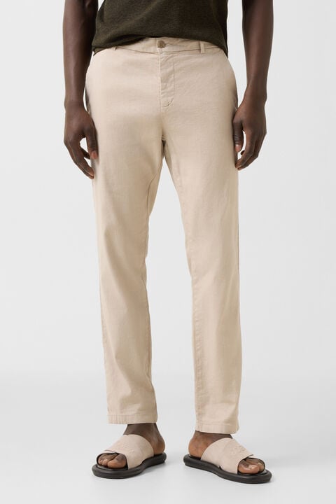 Linen Mix Chinos Riley Casual In Beige