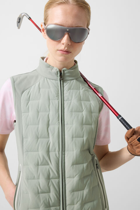 Lina Hybrid Waistcoat In Eucalyptus