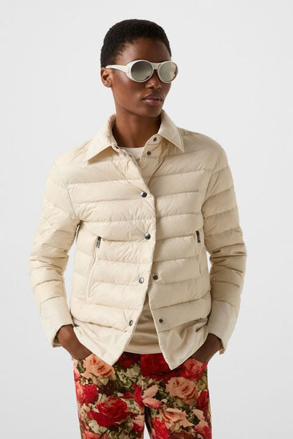 Audrey Lightweight Down Jacket In Sand