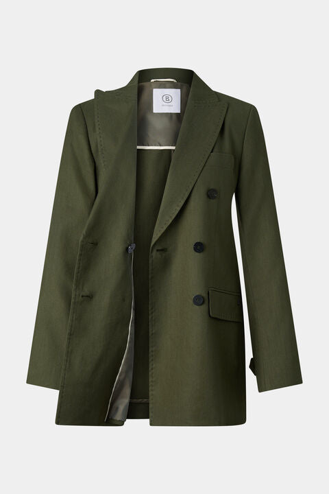 Linen Mix Blazer Hillary In Olive Green