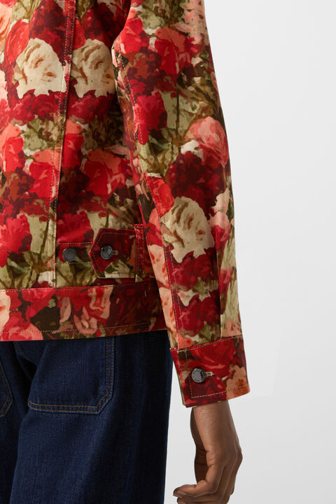Jaclyn Denim Jacket In Red/Green