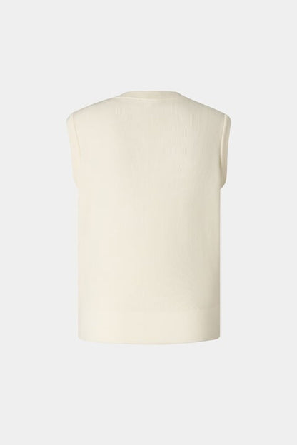 Zira Down Knitted Waistcoat In Cream