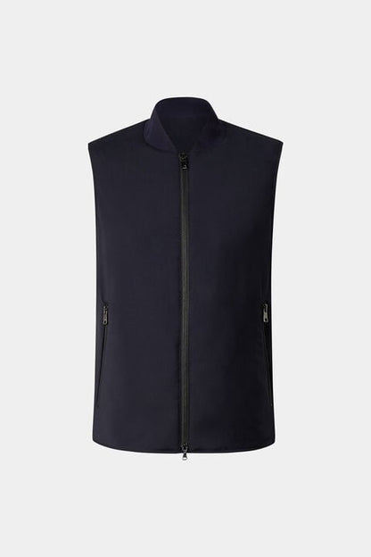 Virgin Wool Waistcoat Jeff In Navy Blue