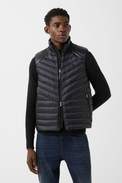 Lasse Lightweight Down Waistcoat In Navy Blue