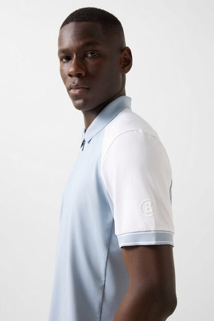 Fabius Functional Short-Sleeved Top In Misty Blue/White