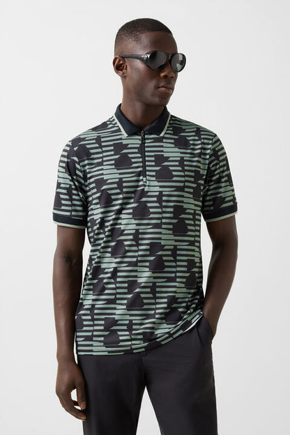 Valentin Functional Short-Sleeved Top In Black/Eucalyptus