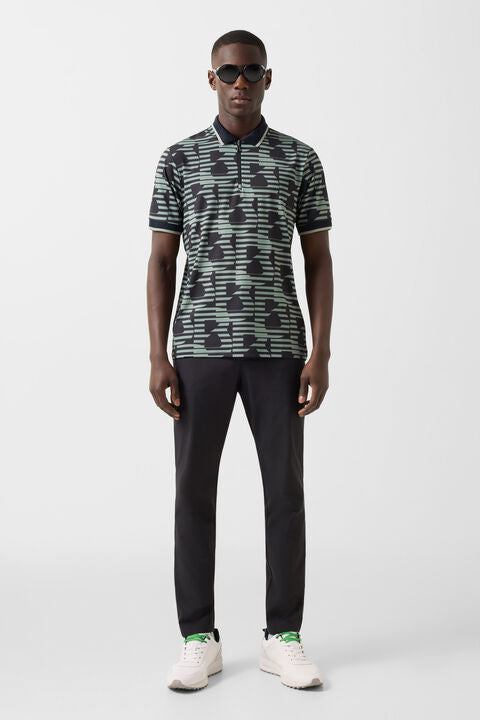 Valentin Functional Short-Sleeved Top In Black/Eucalyptus
