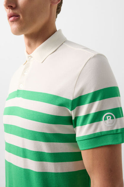 Antonio Functional Short-Sleeved Top In Green/Off-White