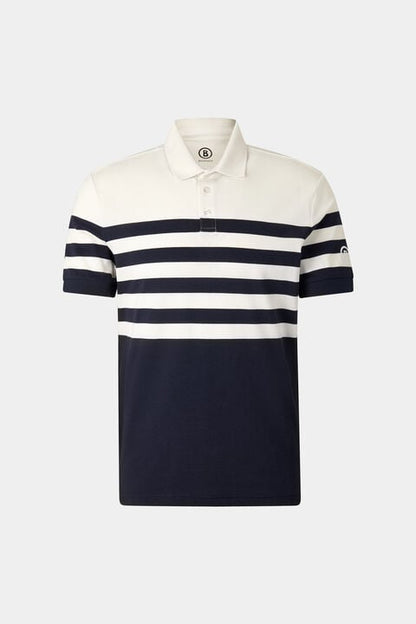 Antonio Functional Short-Sleeved Top In Navy Blue/Off-White