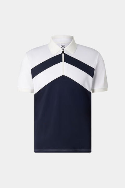 Cuno Functional Short-Sleeved Top In Navy Blue/White