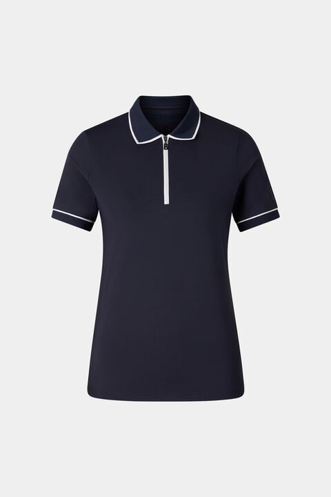 Caren Functional Short-Sleeved Top In Navy Blue