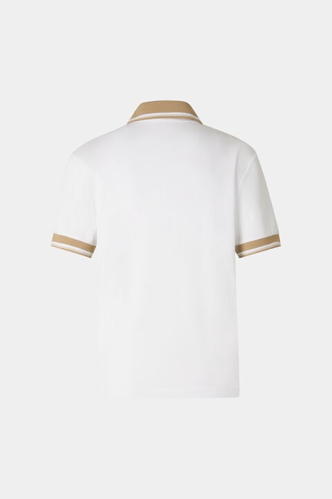 Laurina Functional Short-Sleeved Top In White/Camel