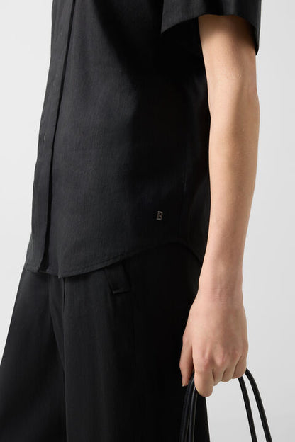 Linen Mix Blouse Cheryl In Black