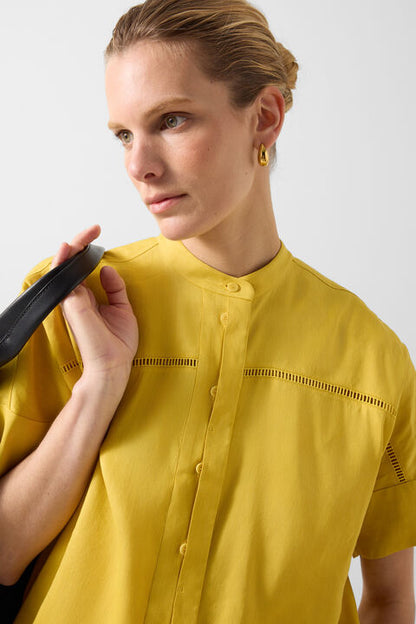 Linen Mix Blouse Cheryl In Yellow