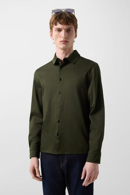Jersey Shirt Franz In Olive Green