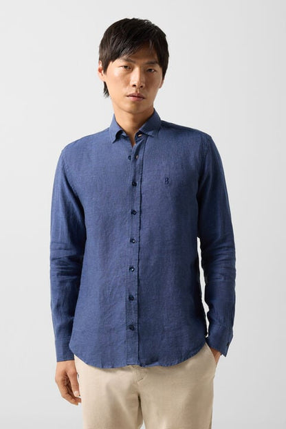 Timi Linen Shirt In Navy Blue
