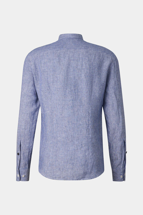 Timi Linen Shirt In Navy Blue/White