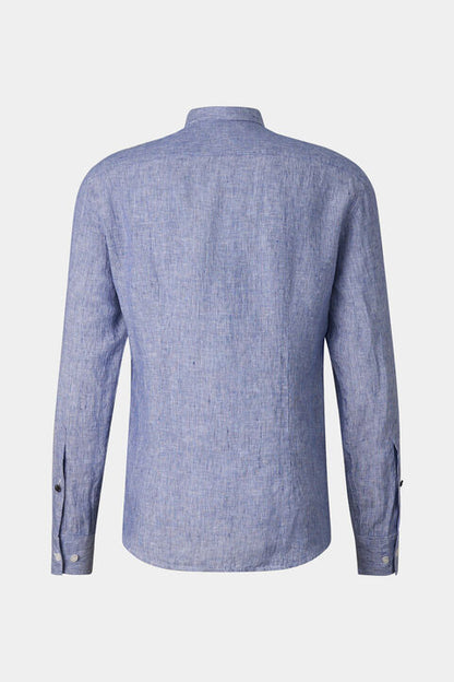 Timi Linen Shirt In Navy Blue/White