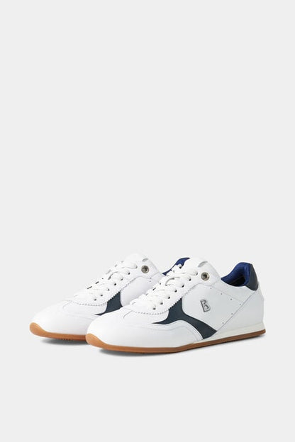 Monza Trainers In White/Navy Blue
