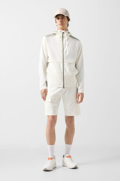 Ernesto Jersey Jacket In Off-White/Khaki