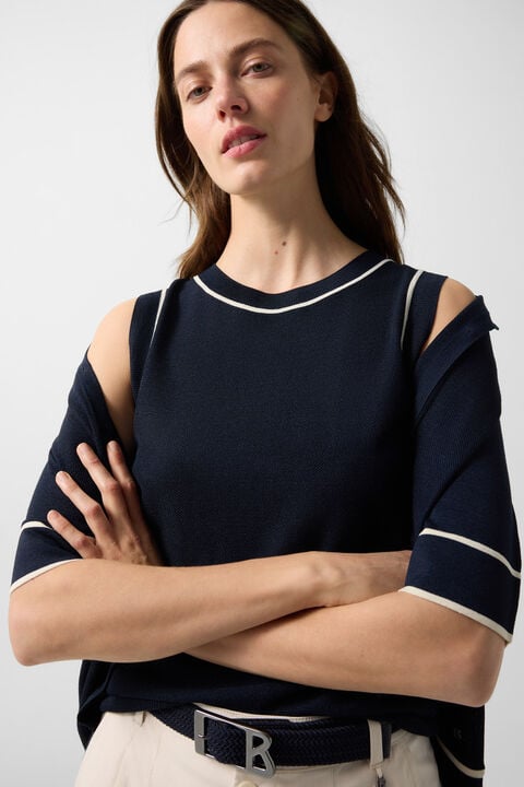 Knitted Top Phia In Navy Blue
