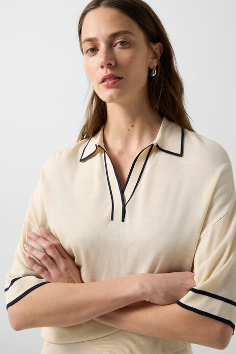 Knitted Shirt Paris In Cream