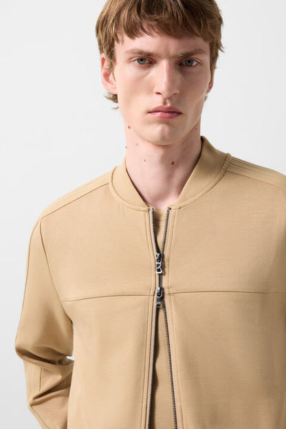 Lennox Jersey Jacket In Camel