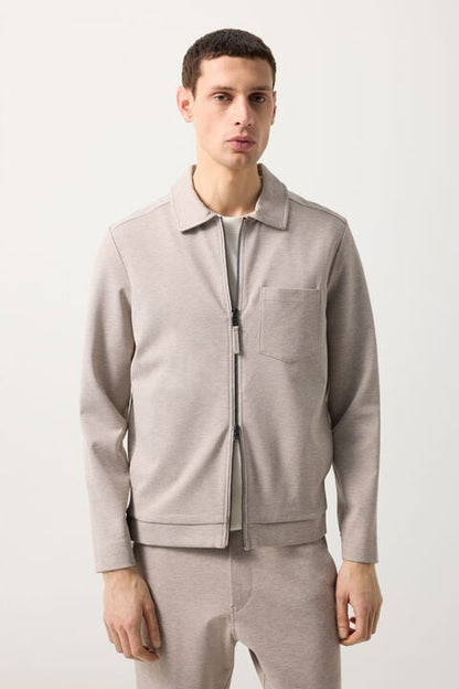 Ringo Jersey Jacket In Beige