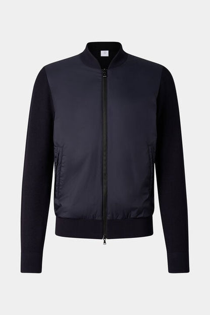 Zisco Hybrid Knit Jacket In Navy Blue