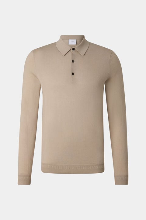 Knitted Polo Long-Sleeved Top Jake In Camel