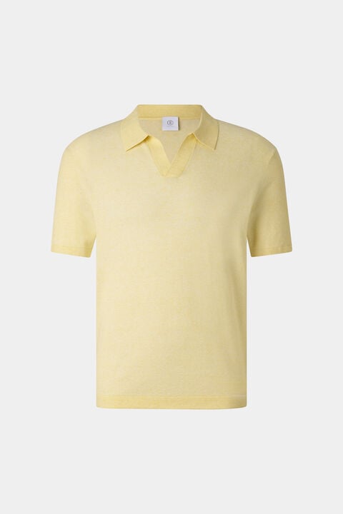 Lyon Knitted Polo Shirt In Yellow