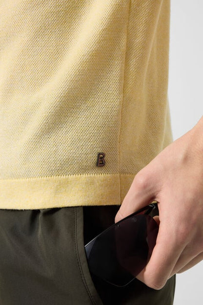 Lyon Knitted Polo Shirt In Yellow