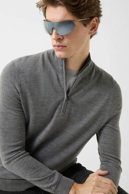 Virgin Wool Ouri Troyer In Grey