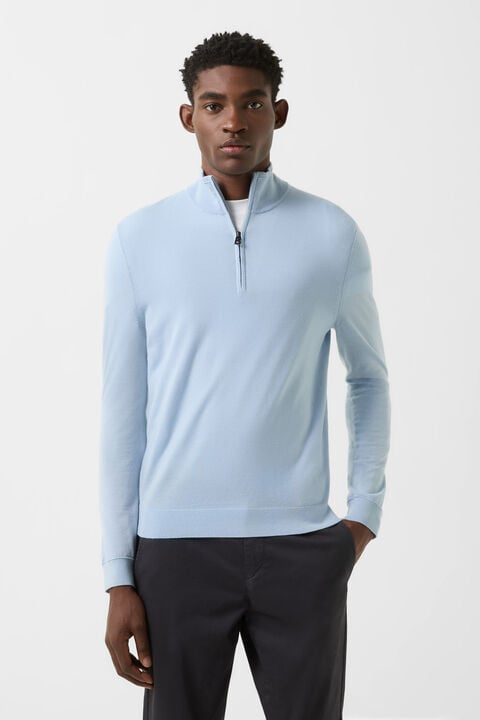 Virgin Wool Ouri Troyer In Light Blue