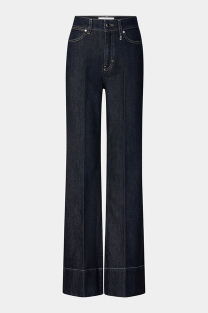 Flared Fit Jeans Devin In Dark Denim Blue
