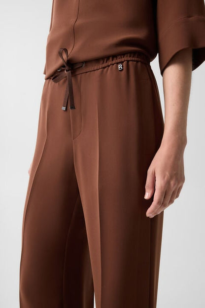 Enny Crepe Trousers In Brown